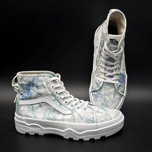 VANS SK8-HI SENTRY Lugged High Top Tie Dye Blue Platform Women's Size 7.5